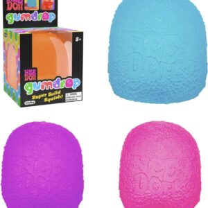 Schylling NeeDoh Gumdrop - Textured Sensory Toy with Super Solid Squish - 2.5" Tall - Colors May Vary (Pack of 1)