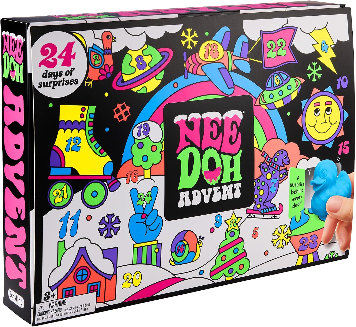 Schylling NeeDoh Squishmas Advent Calendar (Pack of 1) | Christmas Countdown with 24 Mini Squeeze Toys