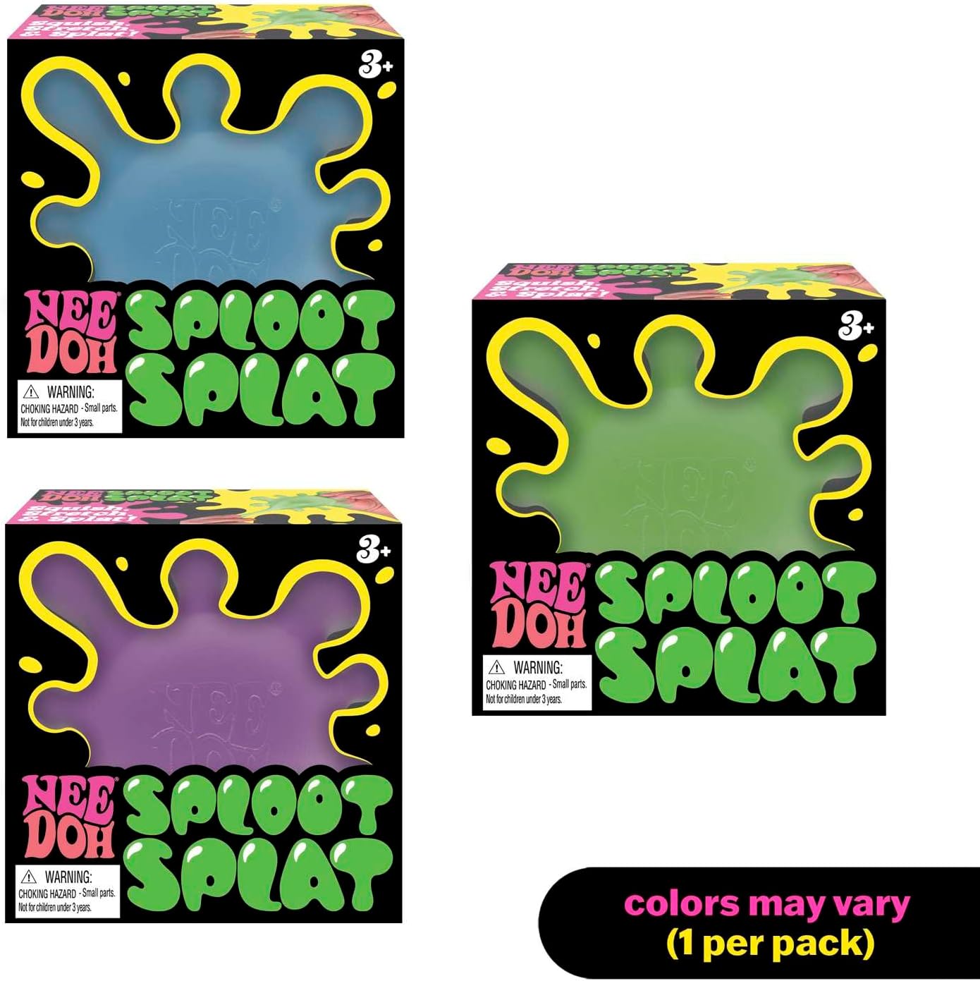 Schylling NeeDoh SplootSplat -The Splat that Sploots Color May Vary (1 Per Pack)