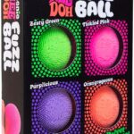 NeeDoh Teenie Fuzz Ball Stress Ball 4-Pack [RANDOM Colors!]
